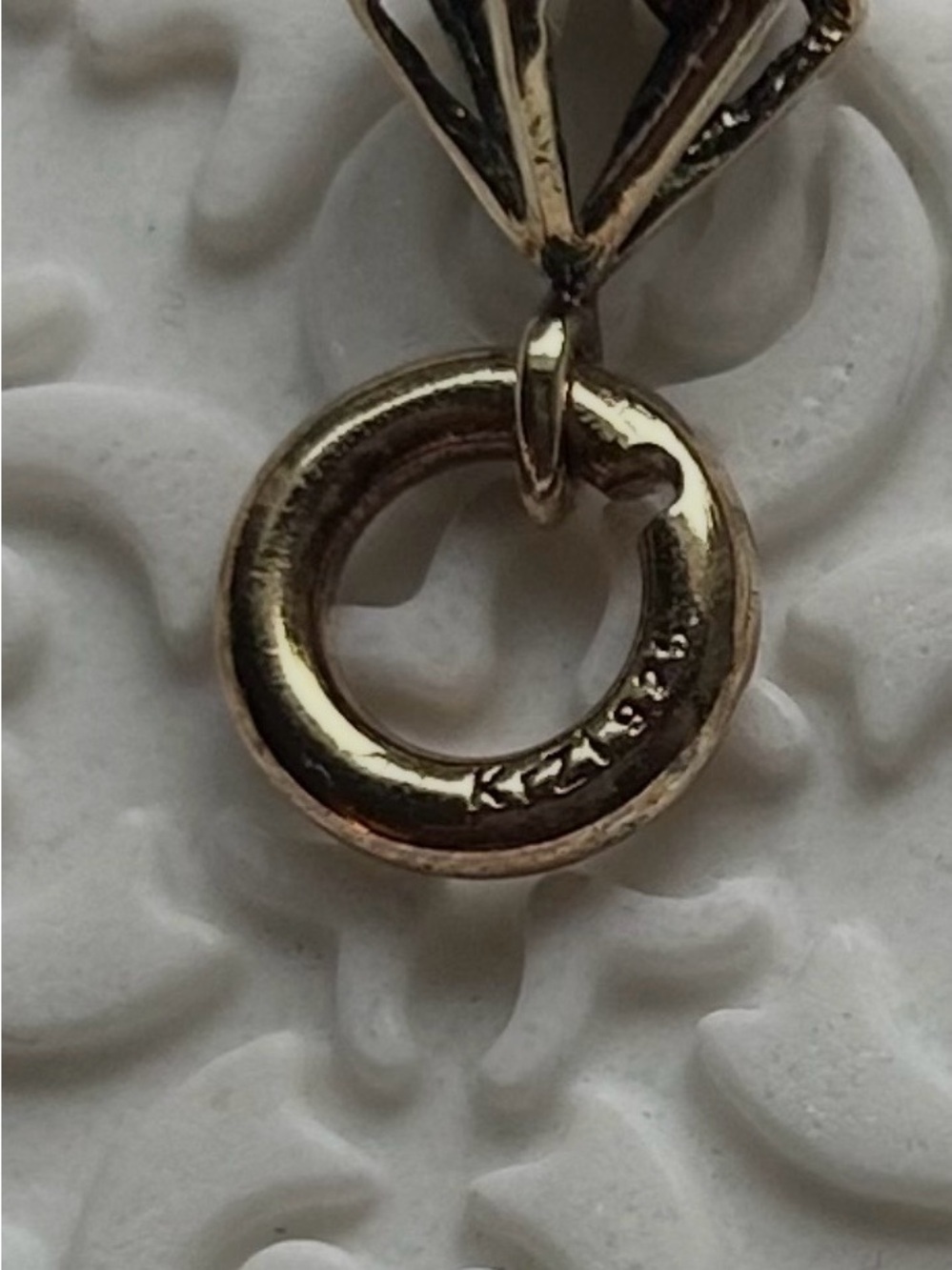 STORY Geometric Charm Pendant, Sterling Silver 925 Layered with Gold with DEFECT - Picture 4 of 5